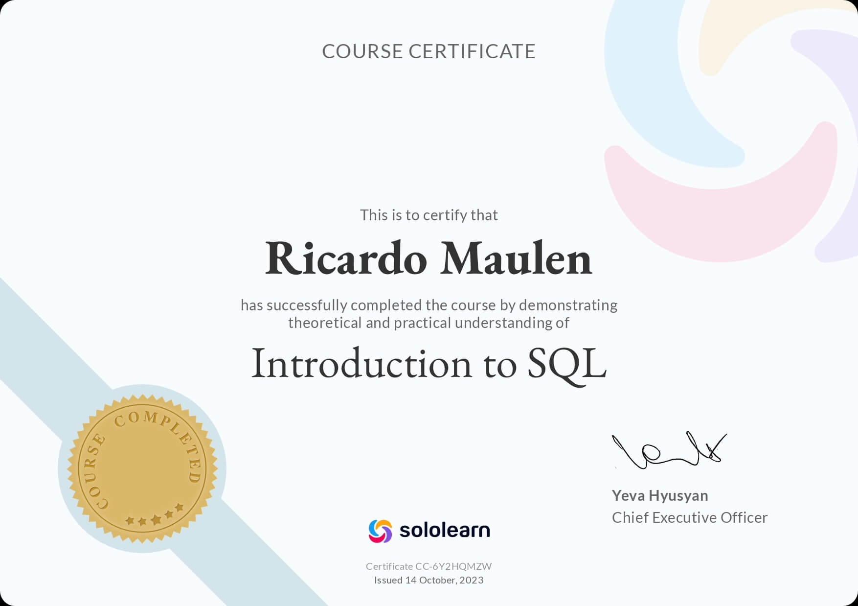 certificado SQL